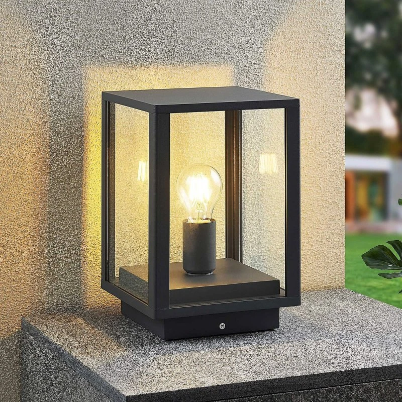 Borne lumineuse extérieure Giavanna Lindby, Aluminium, Anthracite