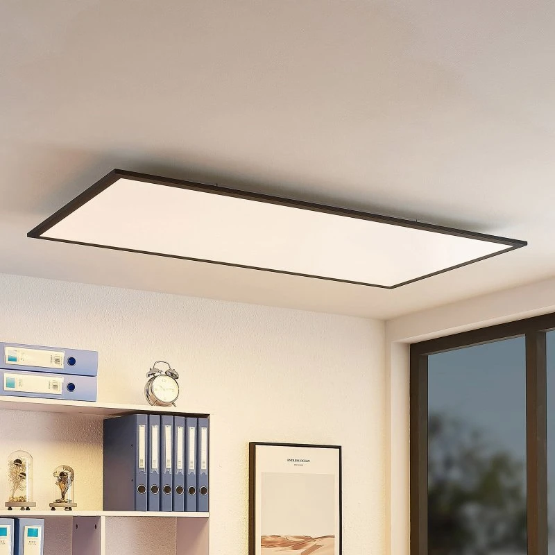 Lindby Panneau LED Nelios 120x60cm - Noir - 4000K