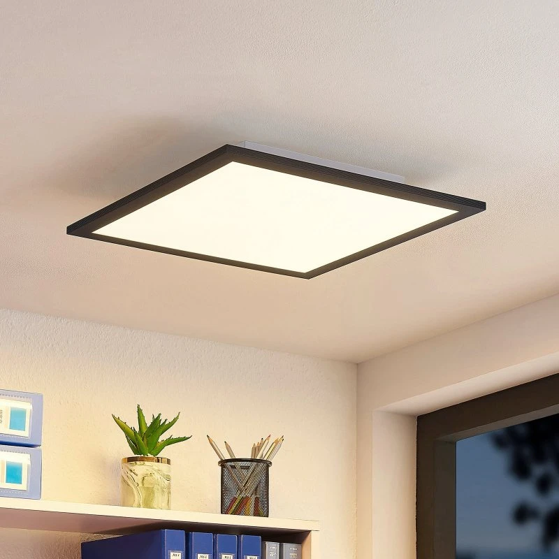 Lindby Panneau LED Nelios Noir 40x40cm Dimmable CCT