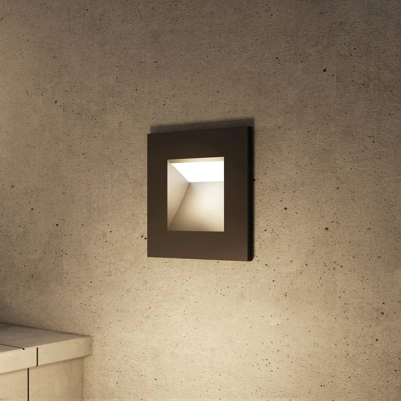 Arcchio Zamo Applique Encastrable IP65, Noir, 12 cm