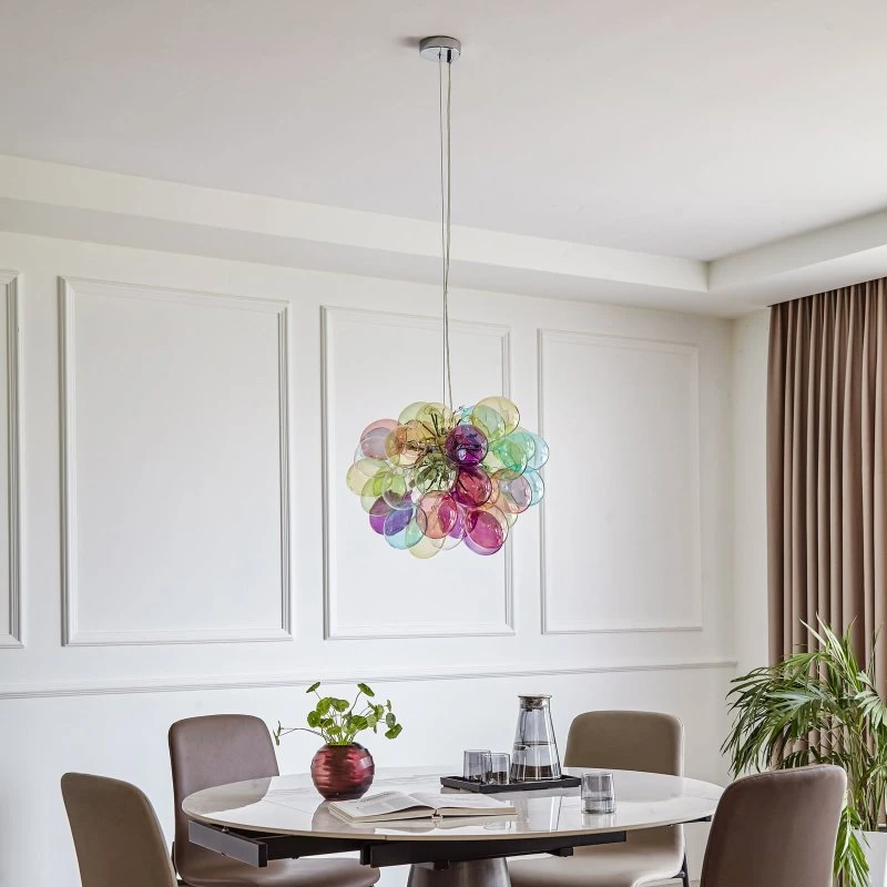 Lucande Diborah - Suspension en verre multicolore Ø 50 cm