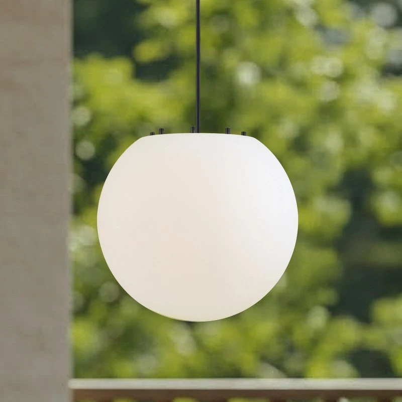 Lindby Alea - Suspension d'extérieur ronde blanche Ø 38 cm