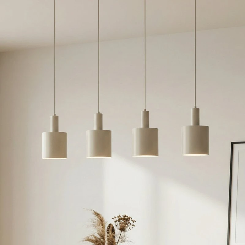 Lindby Suspension Ovelia Beige - 4 Lampes - Design Moderne
