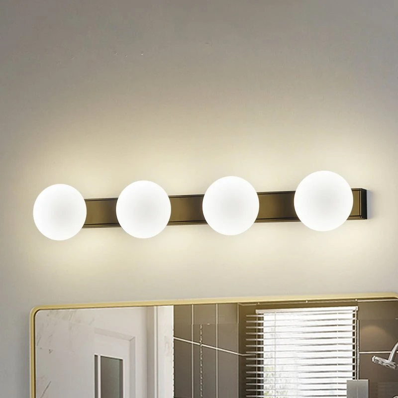 Lucande Myrra Applique Murale LED IP44 Noir et Verre - 60 cm