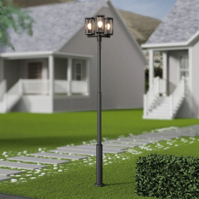 Lucande Siveta Luminaire d'extérieur 240 cm, 3 lampes, Noir