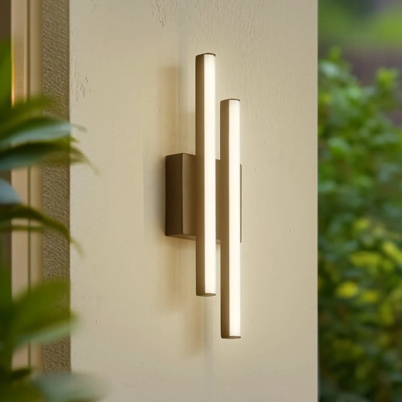 Applique murale extérieure LED Lindby Abelia, Noir, Aluminium