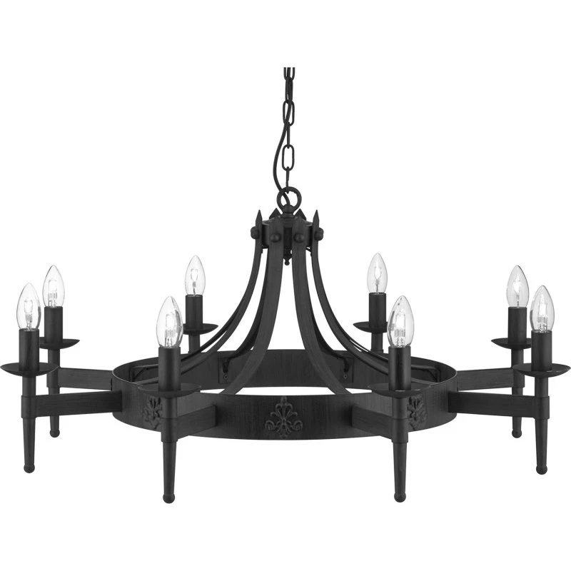 Searchlight Lustre Cartwheel II Noir - Style Anglais Ancien