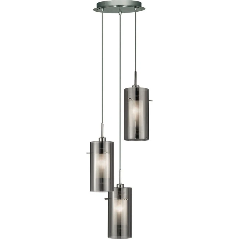 Searchlight Suspension Duo 2 - Verre fumé et dépoli - Argenté