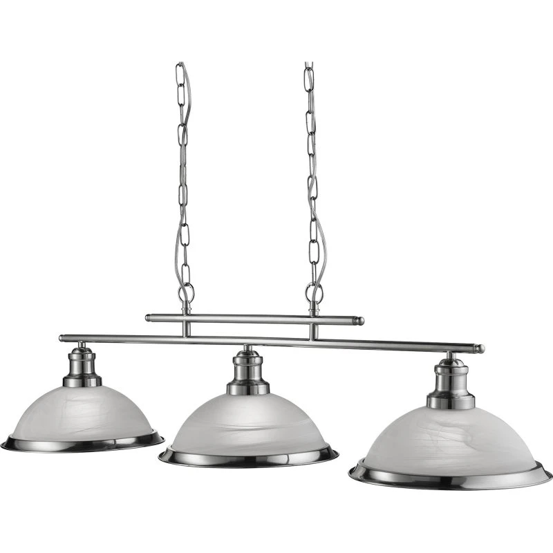Searchlight Suspension Bistro 3 Lampes - Argent Satiné