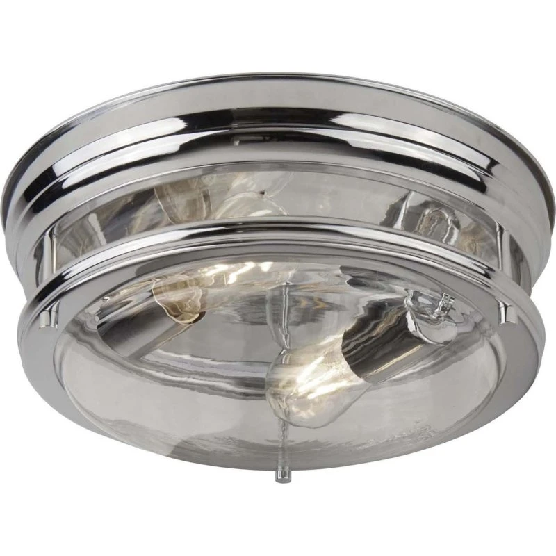 Searchlight Plafonnier Edinburgh Chromé - Verre Transparent - IP44
