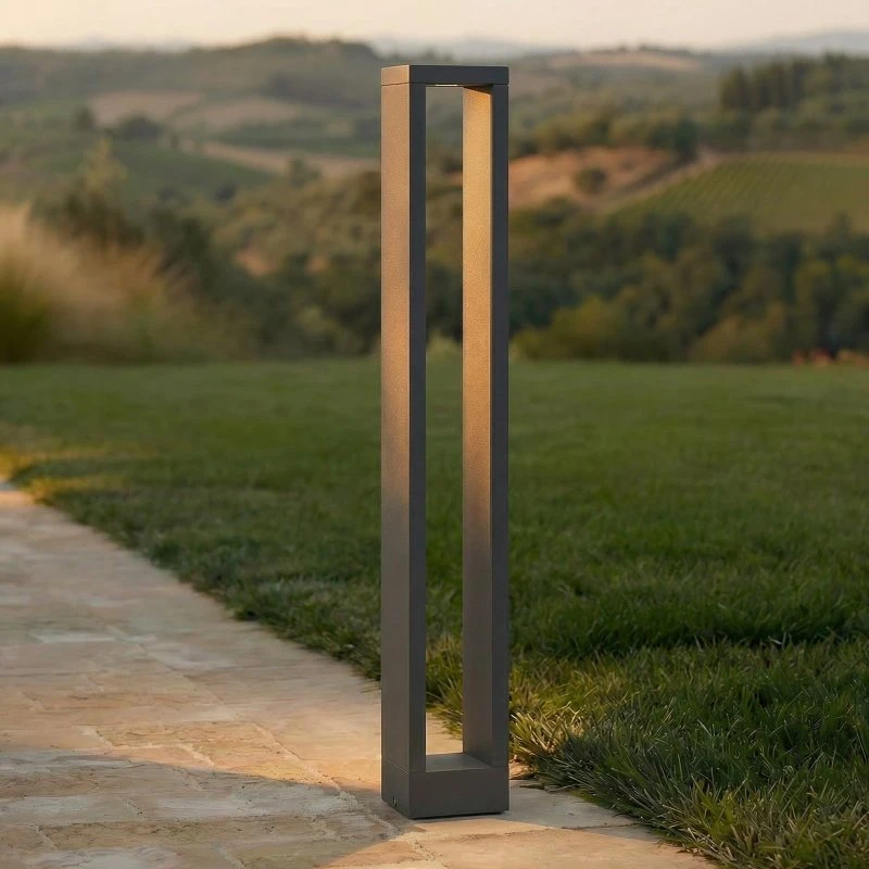 Borne lumineuse extérieure Lucande Jupp, Anthracite, 90 cm