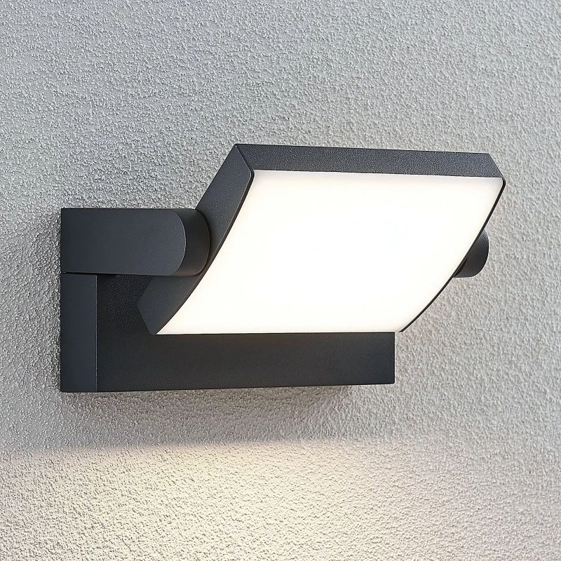 Applique murale extérieure LED Lindby Sherin, Anthracite, Orientable