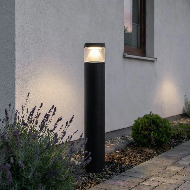 Borne lumineuse extérieure Lucande Darja, Aluminium Gris, 100 cm