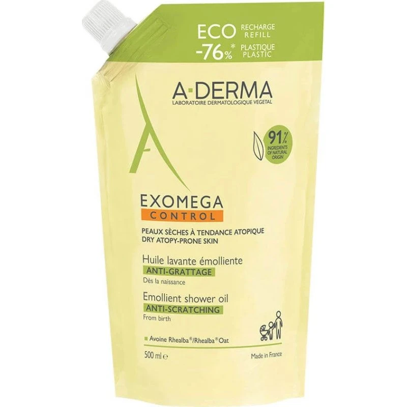 A-Derma Exomega Control Huile Lavante Emolliente Recharge 500ml