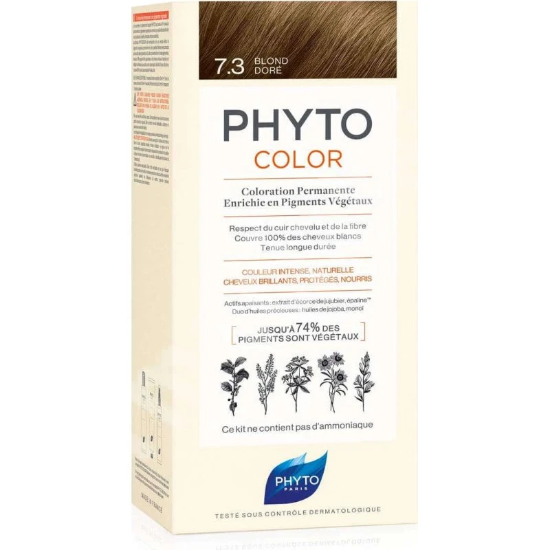 Phyto Phytocolor Coloration permanente Blond doré 7.3, 50 ml
