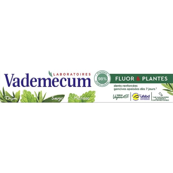 VADEMECUM Dentifrice au fluor et aux plantes