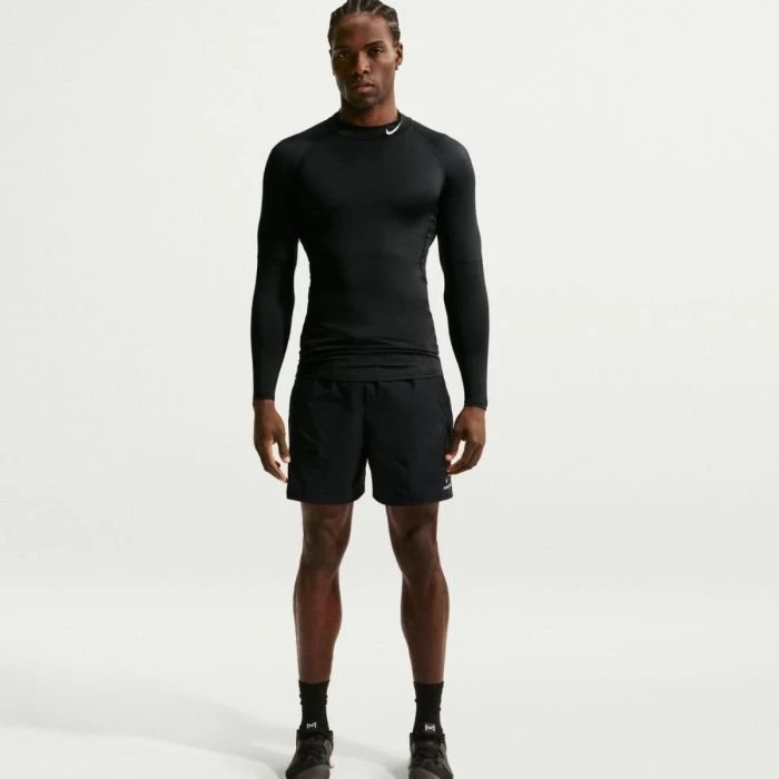 Nike Maillot Moulant Manches Longues Dri-FIT Mock-Neck Noir