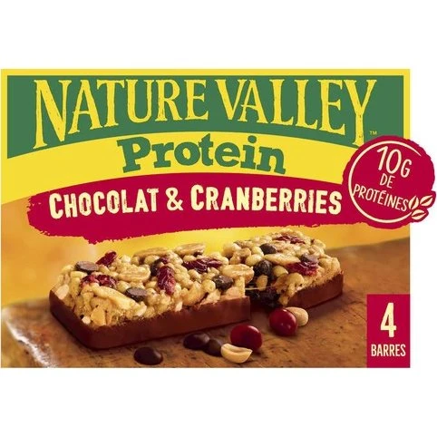 Nature Valley Barres Protéinées Chocolat & Cranberries 4x40g