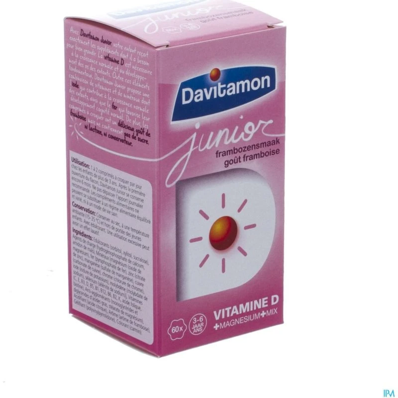 Davitamon Junior Framboise 60 Comprimés à Croquer