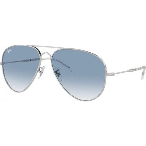 Ray-Ban RB3825 003/3F Aviateur Argent Verre Bleu Clair