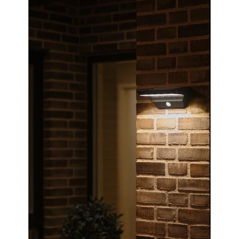 Nordlux Applique Murale Solaire LED Agena avec Détecteur de Mouvement, Noir