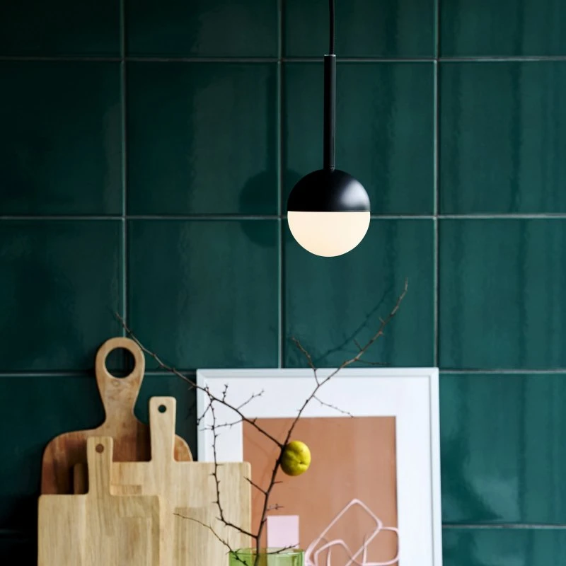 Nordlux Contina Suspension Black/Opal - Lampe Moderne en Verre