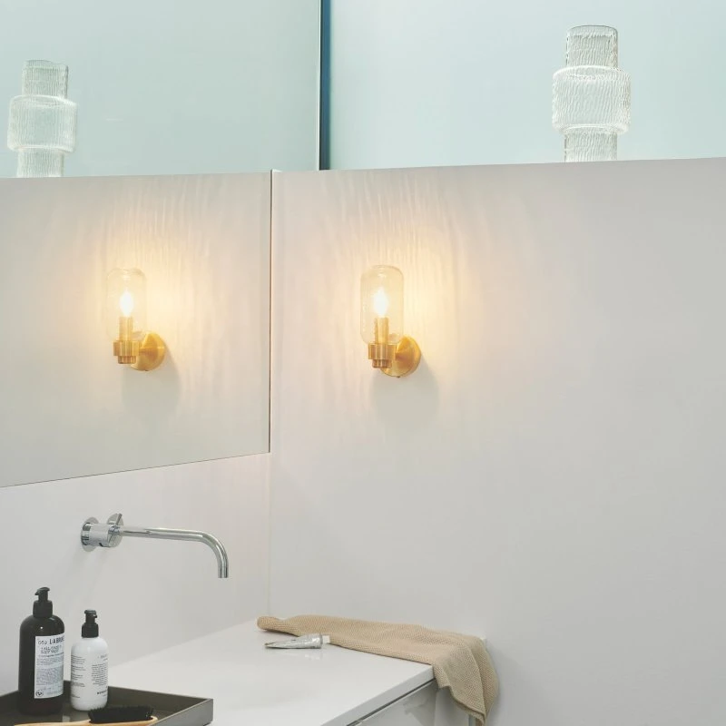 Nordlux Tutan - Applique murale en métal et verre laiton IP44