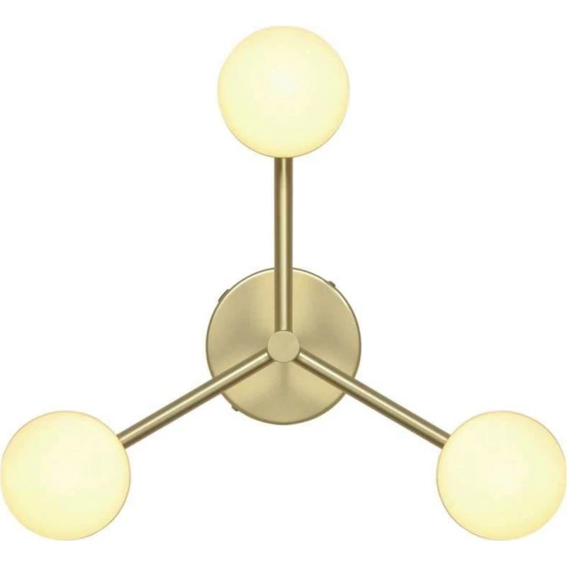 Nordlux Plafonnier Contina Laiton Brossé et Verre Opale