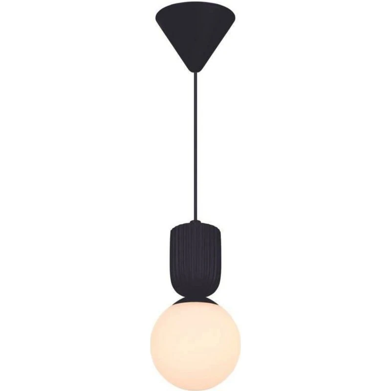 Nordlux Suspension Sadie Noir - Verre Opale et Céramique