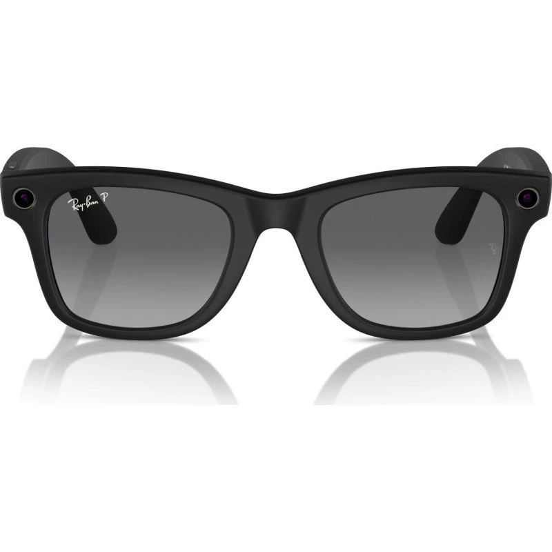 Ray-Ban Meta Wayfarer Grande Noir Mat Dégradé Graphite Polarisé
