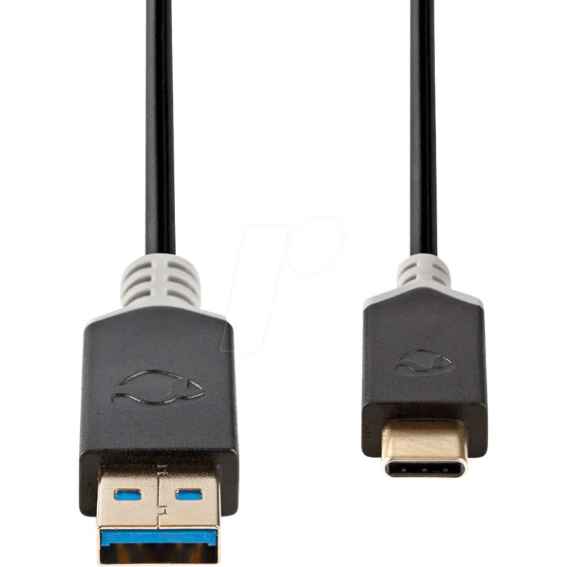 NEDIS Câble USB-A Mâle vers USB-C Mâle 1m 60W 5 Gbps