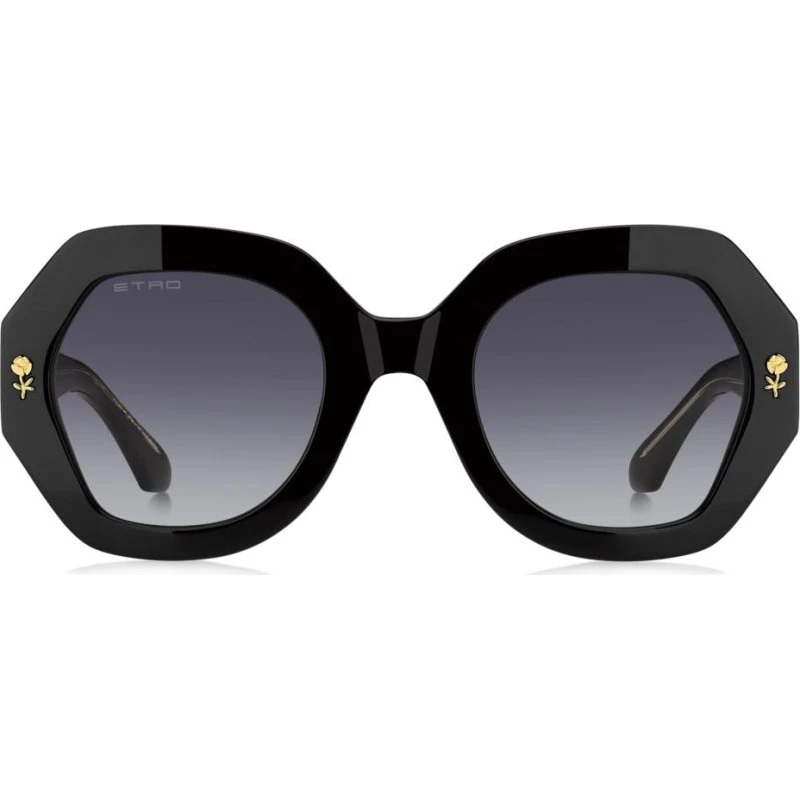 Etro 0009/S Lunettes de Soleil Géométriques Femme - Noir/Gris