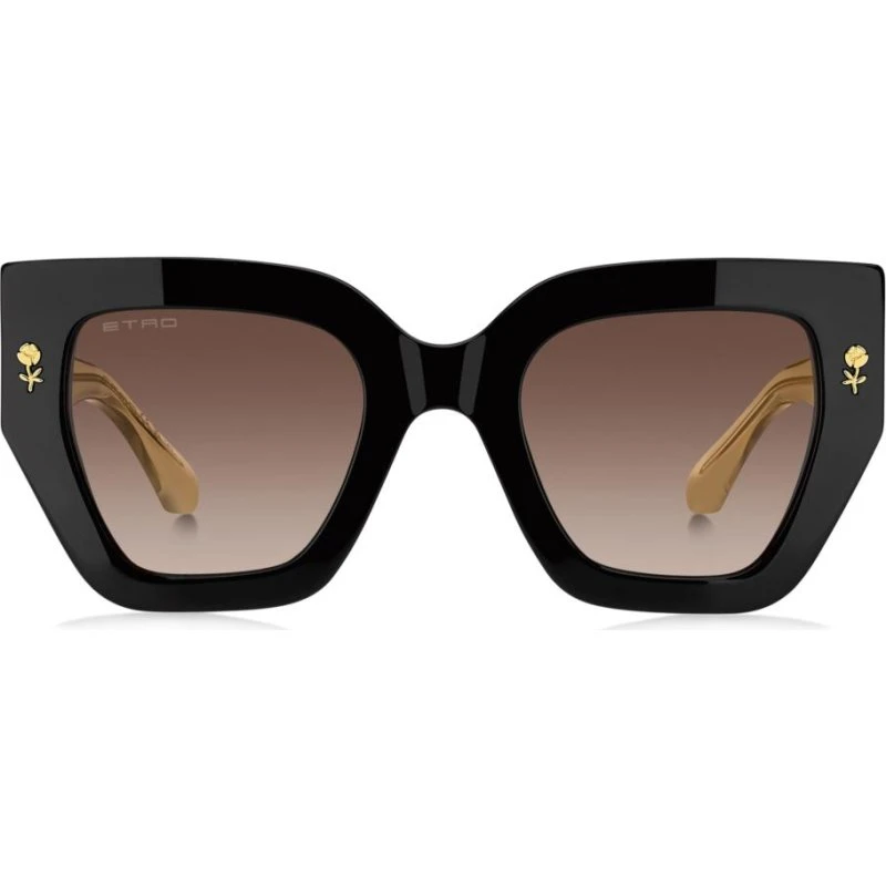 Etro 0010/S Lunettes de Soleil Papillon Noir et Marron