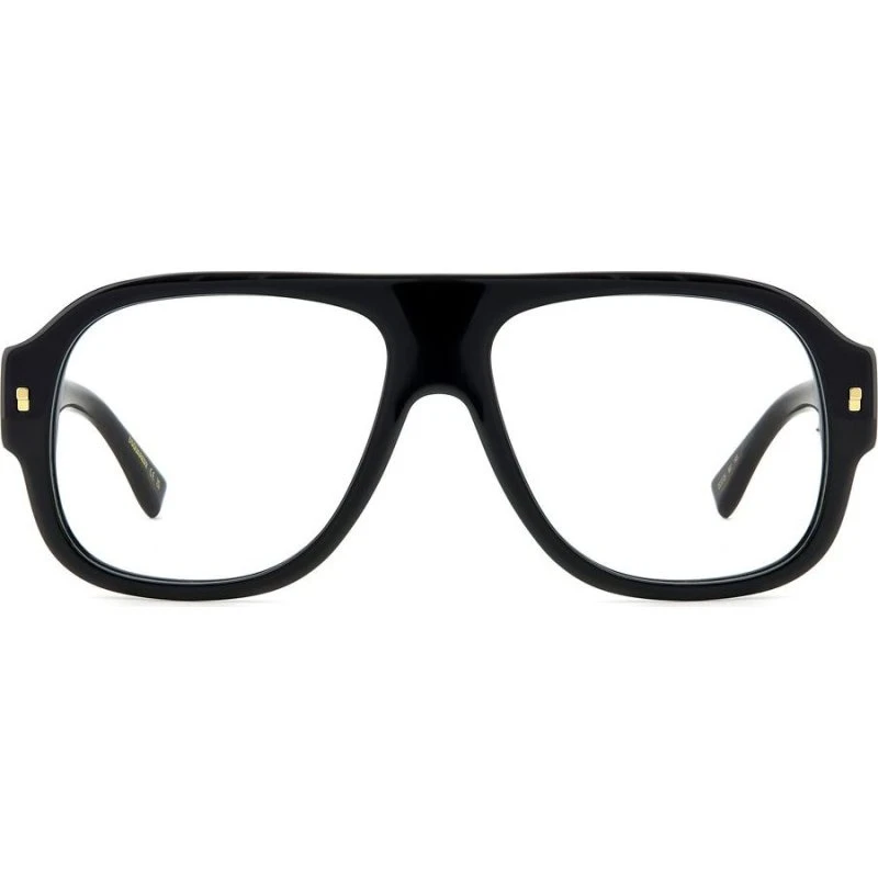 Dsquared2 D2 0125 Lunettes de Vue Homme Géométriques Noires