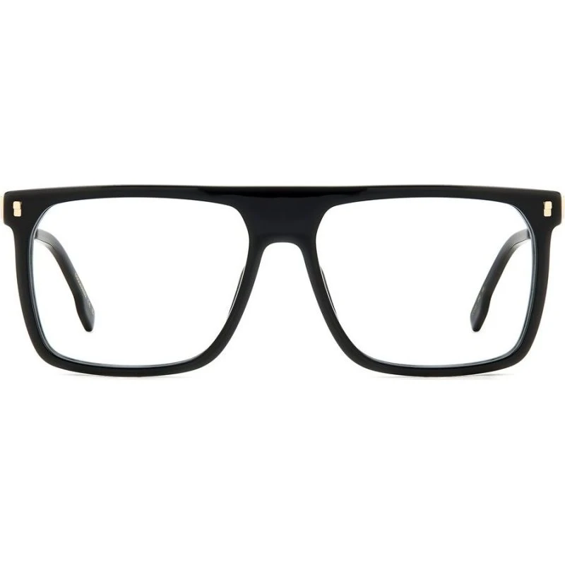 Dsquared2 D2 0122 Lunettes de Vue Homme Noir et Or