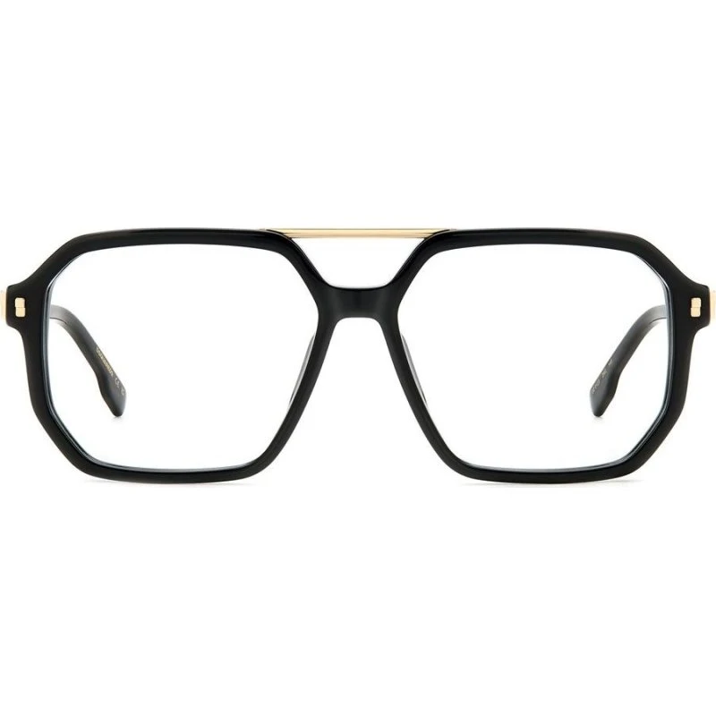 Dsquared2 D2 0123 Lunettes de Vue Homme Géométriques Noires