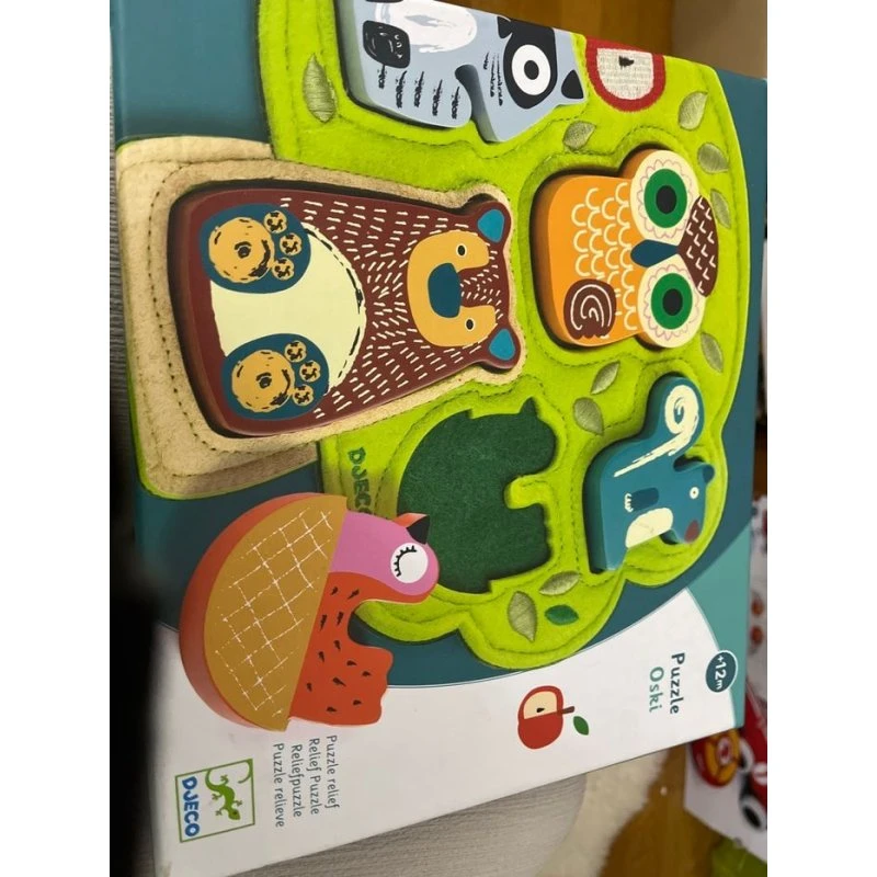 Djeco Oski - Puzzle encastrement bois et feutrine