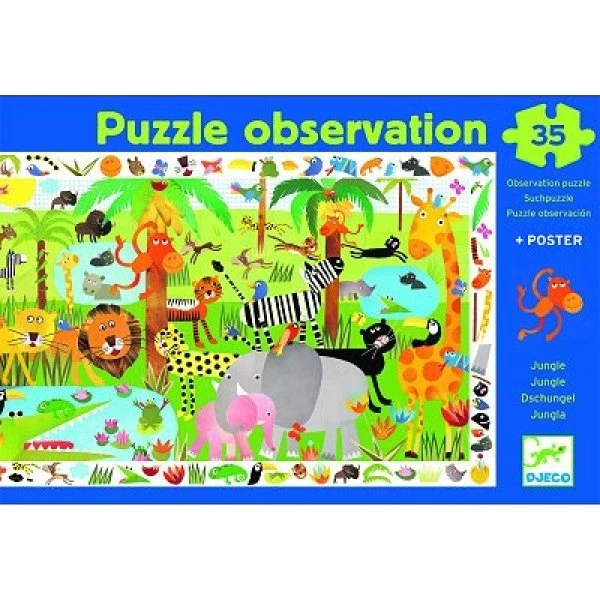 Djeco La jungle - Puzzle d'observation 35 pièces