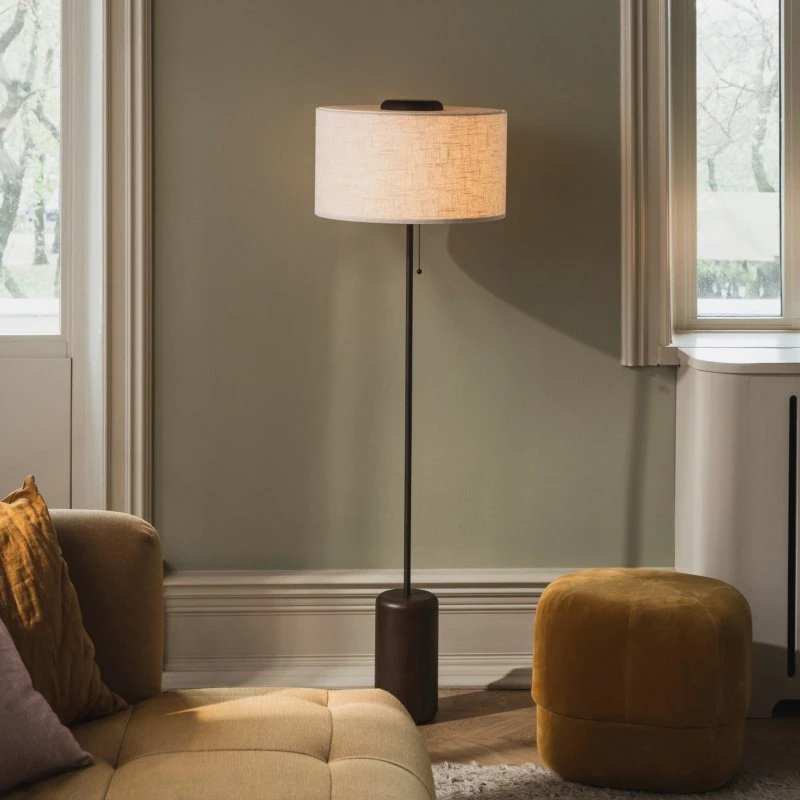 Globen Lighting Lampe sur pied Bosco, Chêne beige et marron, 144 cm