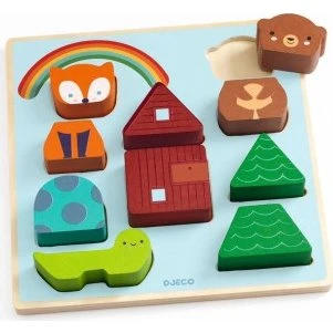 Djeco Puzz & Match Rainbow - Puzzle en bois 10 pièces