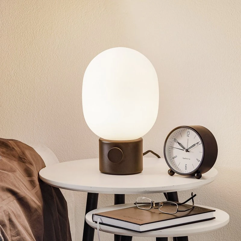 Audo Copenhagen Lampe à poser JWDA en acier inoxydable noir