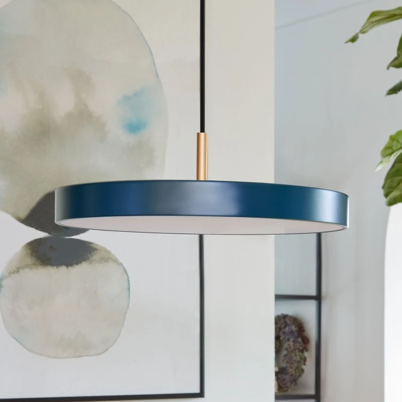 Umage Suspension LED Asteria Mini, Pétrole/Laiton, Ø 31 cm