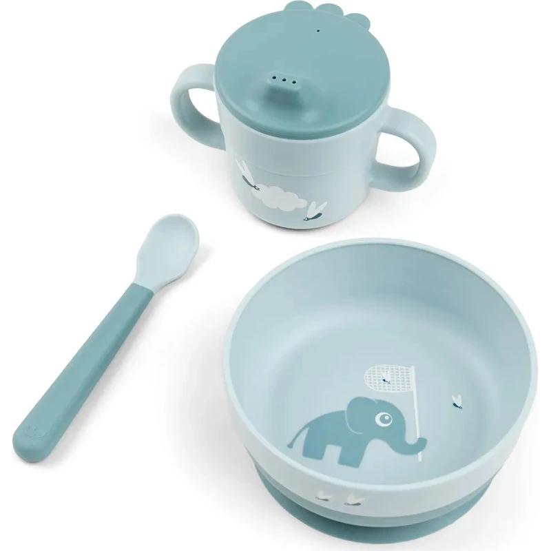 Done by Deer Set de vaisselle premier repas Elphee Bleu