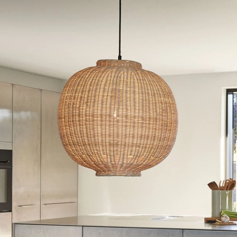 Hübsch Chand Suspension Ronde en Rotin Naturel - Ø45 cm