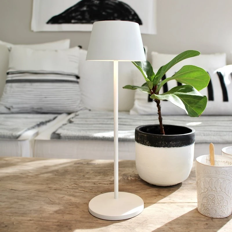 LOOM DESIGN Lampe de table LED rechargeable Modi, blanc, 36 cm