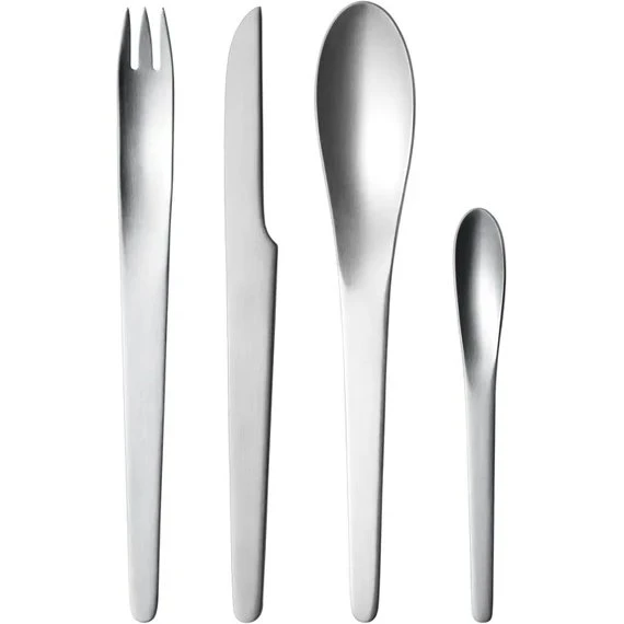 Georg Jensen Arne Jacobsen Set de 4 Couverts Acier Inoxydable