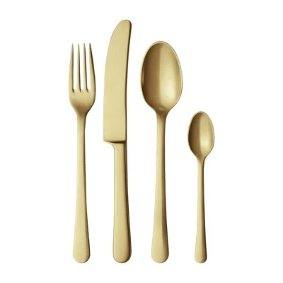 Georg Jensen Copenhagen Set de 4 Couverts Or Mat