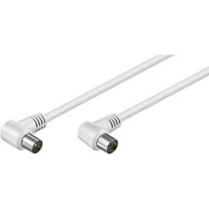 Brand Câble d'antenne coudé M/F 75 ohm Blanc 2.5 m