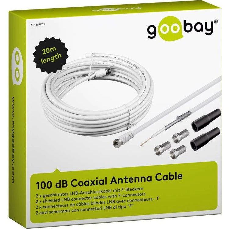 Goobay 100 dB Câble LNB Coaxial 20 m
