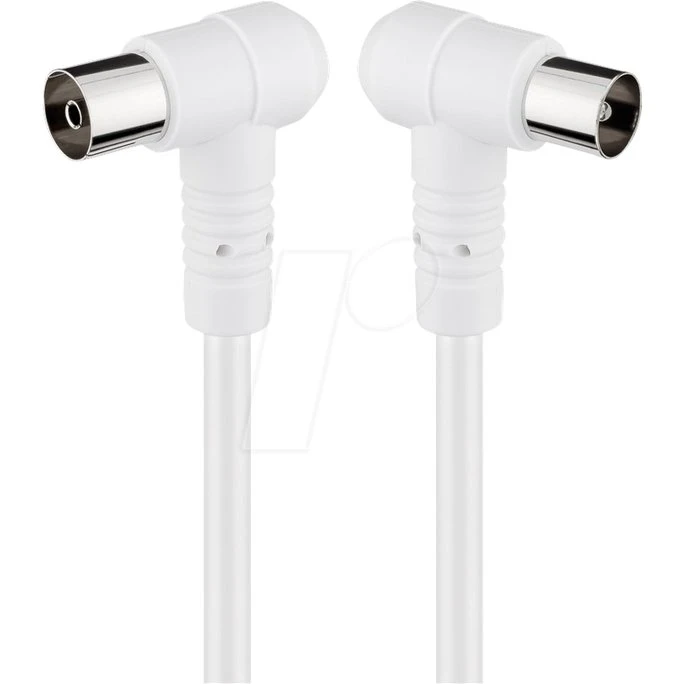 Goobay Câble Angulaire Coaxial 2,5 m Blanc